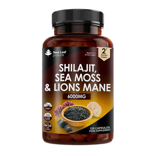 SHILAJIT SEA MOSS &LIONS MANE 6000MG 120 CAPSULES