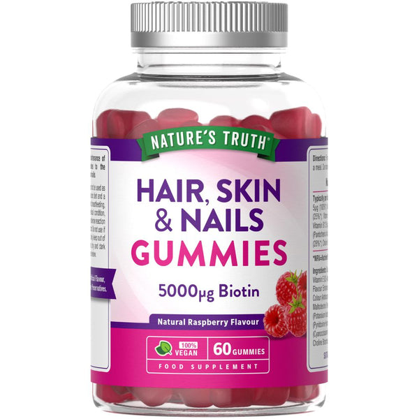 HAIR SKIN & NAILS 5000 PG BIOTIN 60 gummies